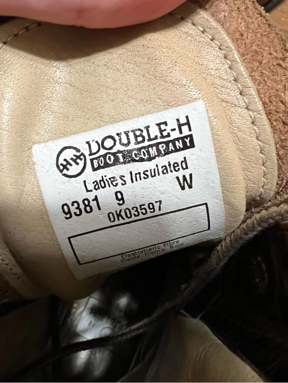 Double H Dark Brown Leather Cowboy Work Boots with Embroidered Accent - Picture 7 of 7